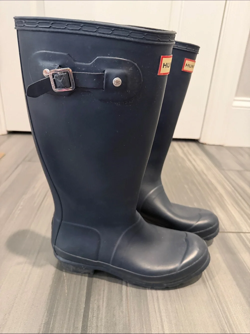 Hunter Kids Navy Tall Rain Boots